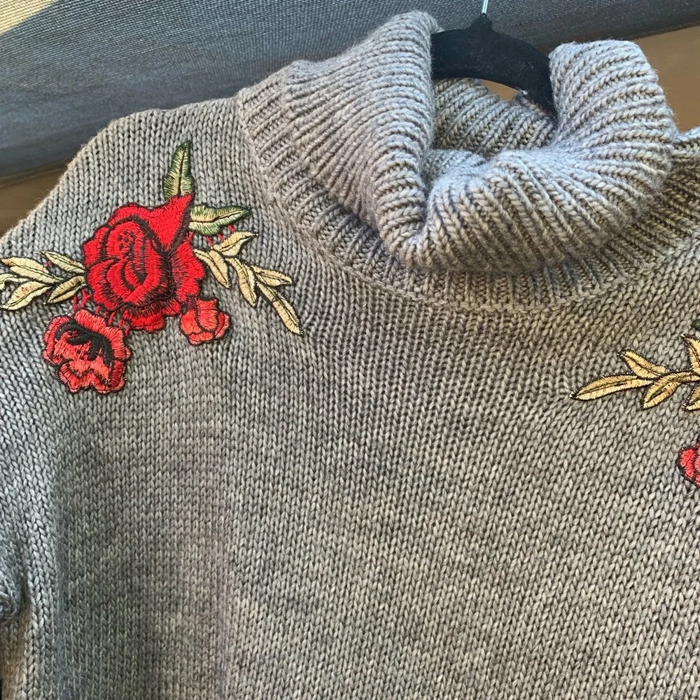 Dotti winter sweater floral embroidered crop jumper - Picture 1 of 8
